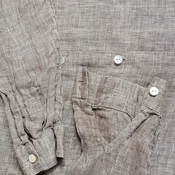 J. Jill Love Linen Long Sleeves Essential Shirt, Brown, Size XS, Pre-owned EUC - Picture 6 of 10